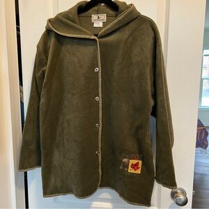 ATTRACTION Made in Canada Fall Foliage Green Fleece Hoodie Jacket Car